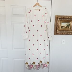 Sz 8 I In Other Words River Island Soft Cotton Embroidered Maxi Dress
